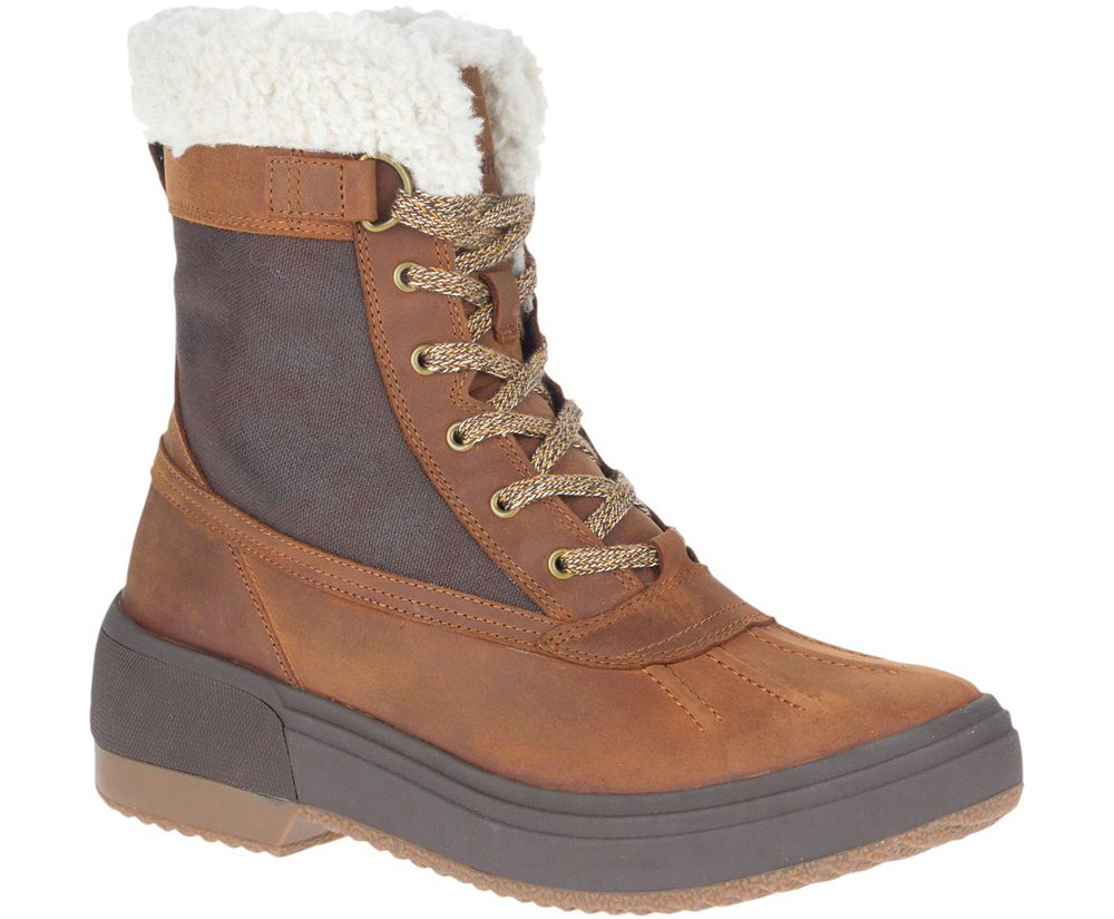 Merrell Støvler Dame - Haven Mid Lace Polar Waterproof - Brune - RZY874602